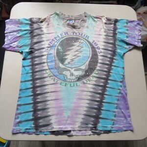 VTG Grateful Dead Summer Tour 1993 Sz XL Liquid Blue Tie-Dye T-Shirt‎
